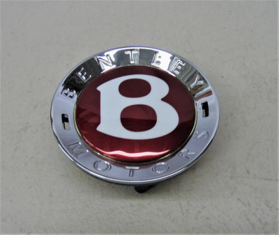 Bentley Red Wheel Center Cap with "B" Logo - 3W0601159M