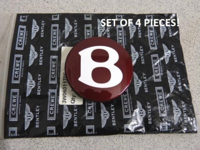 Bentley Red Wheel Center Cap Set (4pcs) - 3W0601170E