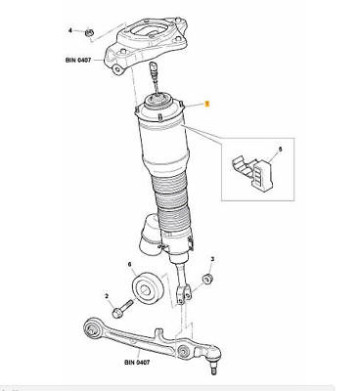 Bentley Continental GT, GTC & Flying Spur Front Left Air Spring Assembly