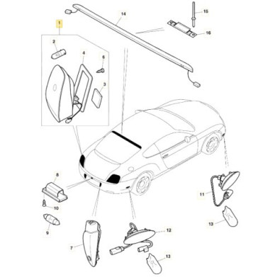 Bentley Continental Gt Left Taillight (3W8945095Q) | Exotic Car Parts USA
