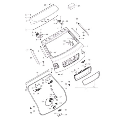 Bentley Bentayga Boot Lid Seal 36A827705A