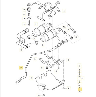 Bentley Mulsanne Fuel Pipe (Filter to Pump) 3Y0201224C