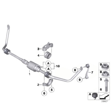 Rolls-Royce Ghost Wraith Dawn Front Active Sway Bar 6782629