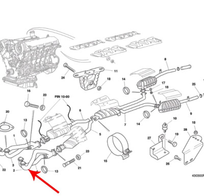 Rolls-Royce Left Hand Upper Downpipe PJ26503PB